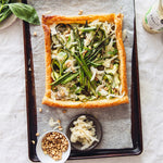 The Cultured Collective - Goats Cheese & Greens Tart with Original Caraway Kraut