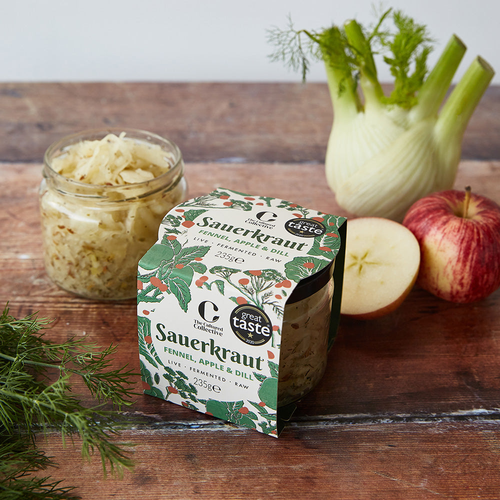 The Cultured Collective, Fermented Foods, Fennel, Apple & Dill Sauerkraut